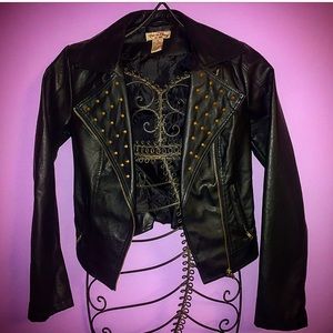 Studded leather jacket